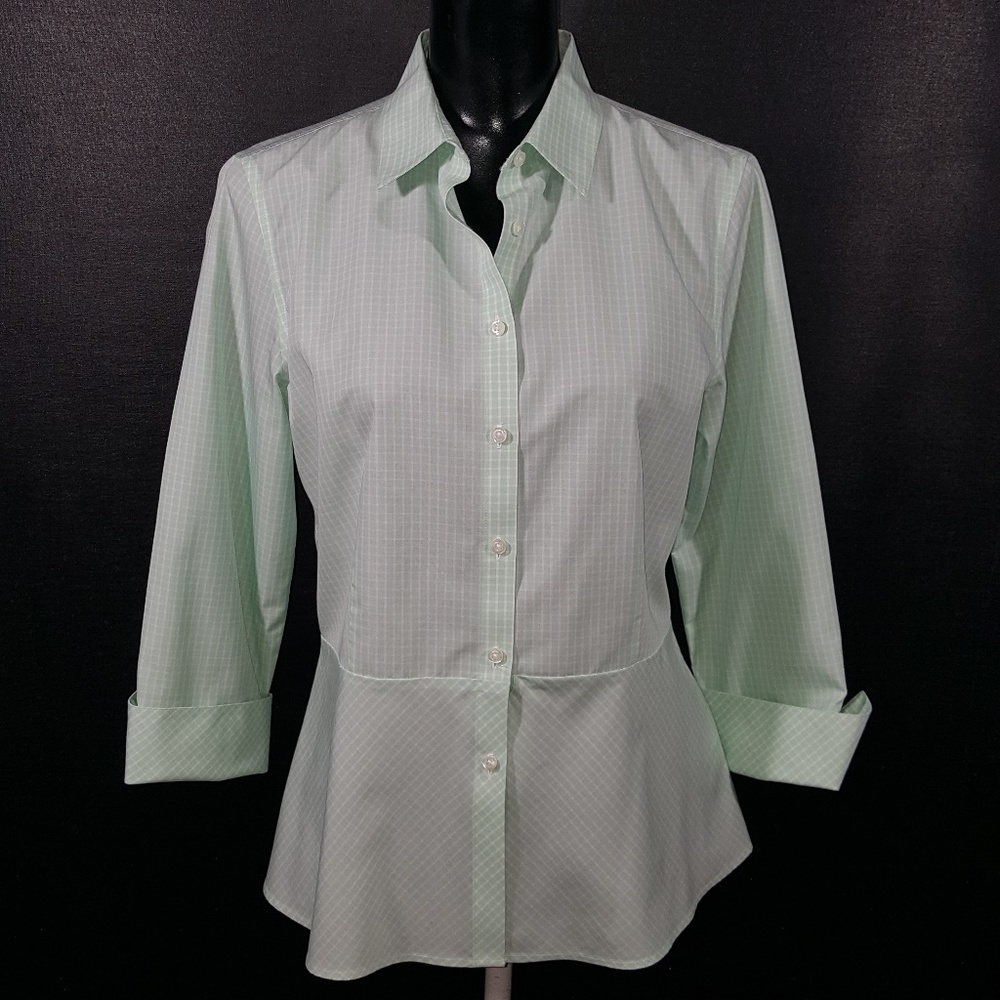 Brooks Brothers NWT Peplum Top Spring Green Blouse